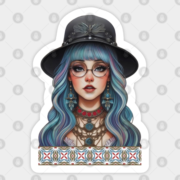 Bohemian Charm Girl Sticker by ALM Artbox